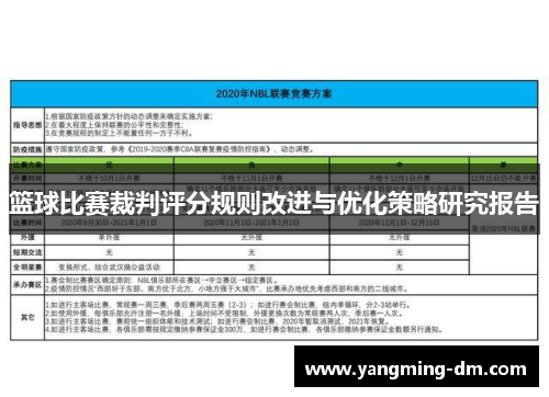 篮球比赛裁判评分规则改进与优化策略研究报告